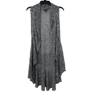 Metallic Open Knit Duster Cardigan Ruffle Boho Layering Festival Whimsigoth 1X